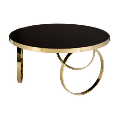 Large Black Glass Round Coffee Table | Ragusa