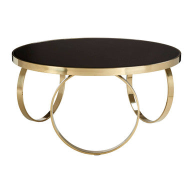 Large Black Glass Round Coffee Table | Ragusa