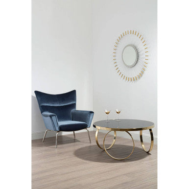 Large Black Glass Round Coffee Table | Ragusa