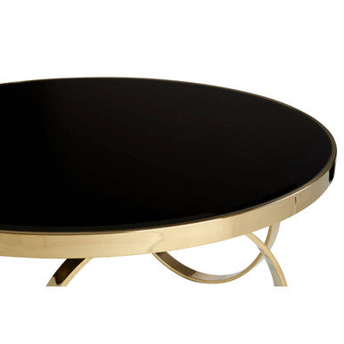 Large Black Glass Round Coffee Table | Ragusa