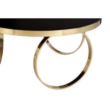 Large Black Glass Round Coffee Table | Ragusa