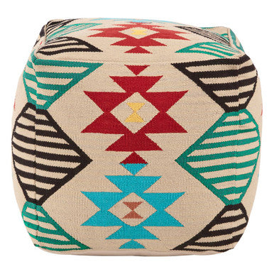 Cefena Multicolour Fabric Pouffe