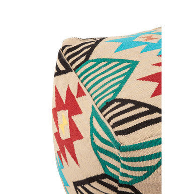 Cefena Multicolour Fabric Pouffe