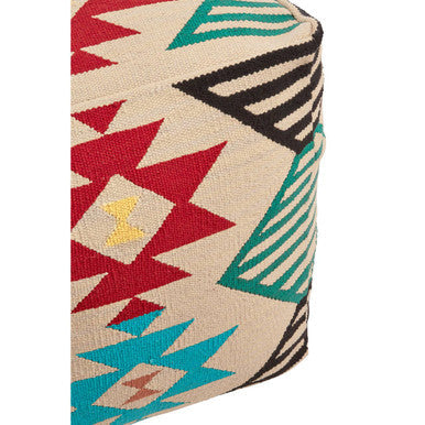 Cefena Multicolour Fabric Pouffe