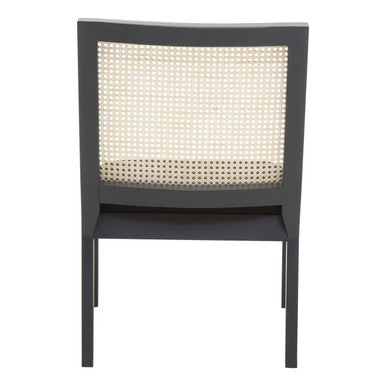 Corso Natural Rattan Cane Back Chair with Black Velvet Seat