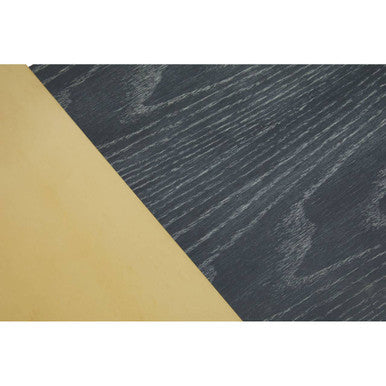 Gold Oak Veneer and Black Marble Top Coffee Table with Iron Legs | Serrano