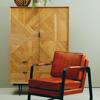 Natural Finish Cabinet with Drawers | Jakara