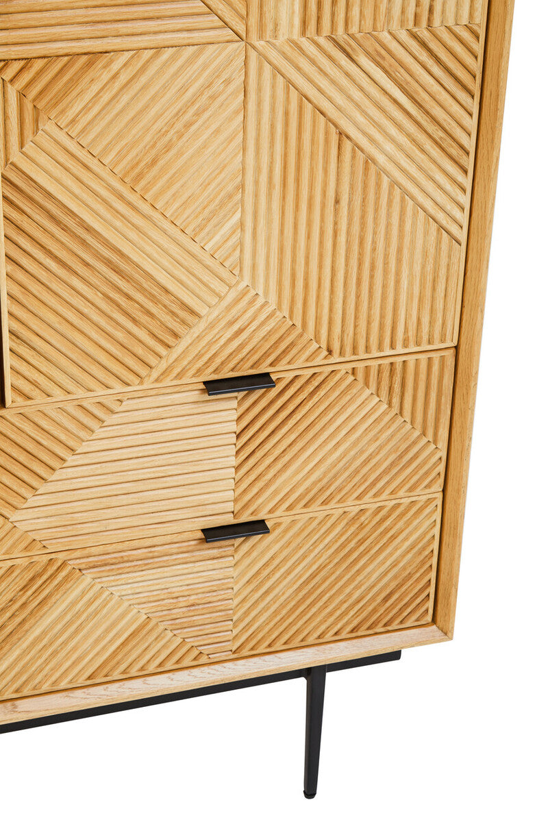 Natural Finish Cabinet with Drawers | Jakara