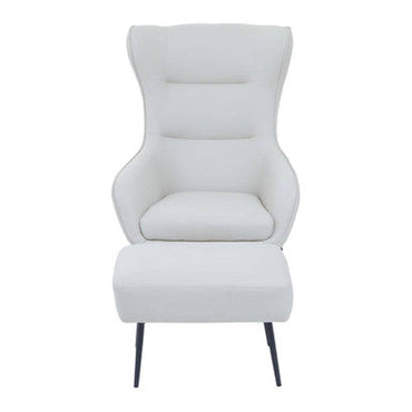 Kaiko Stone Faux Leather Wingback Armchair and Footstool