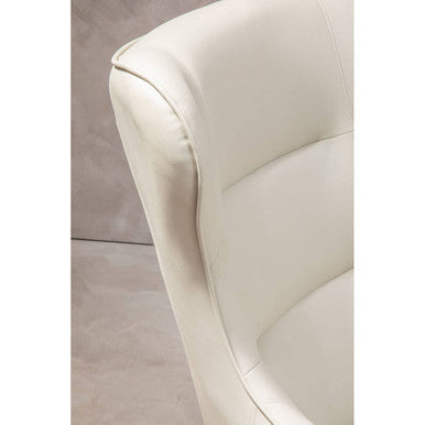 Kaiko Stone Faux Leather Wingback Armchair and Footstool