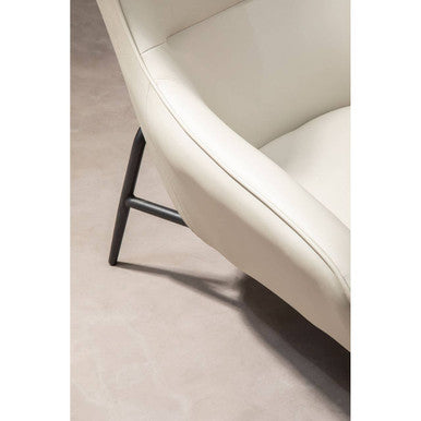 Kaiko Stone Faux Leather Wingback Armchair and Footstool