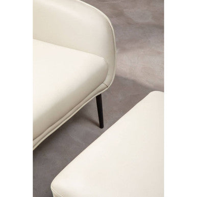 Kaiko Stone Faux Leather Wingback Armchair and Footstool