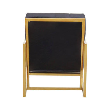 Hana Black Velvet Chair with Gold Stainless Steel Frame