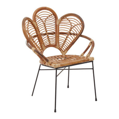 Manado Natural Rattan Armchair with Petal Design Backrest