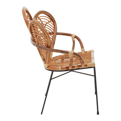 Manado Natural Rattan Armchair with Petal Design Backrest