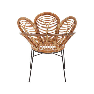 Manado Natural Rattan Armchair with Petal Design Backrest