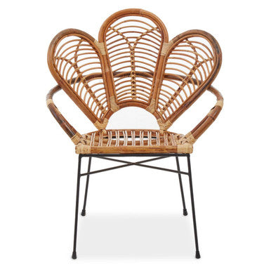Manado Natural Rattan Armchair with Petal Design Backrest