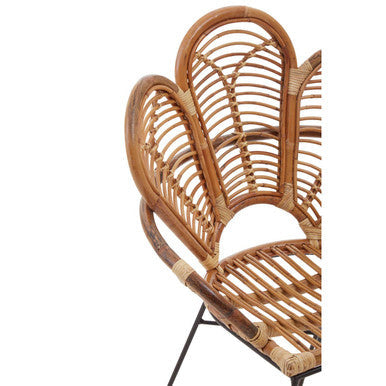 Manado Natural Rattan Armchair with Petal Design Backrest