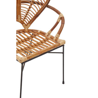 Manado Natural Rattan Armchair with Petal Design Backrest