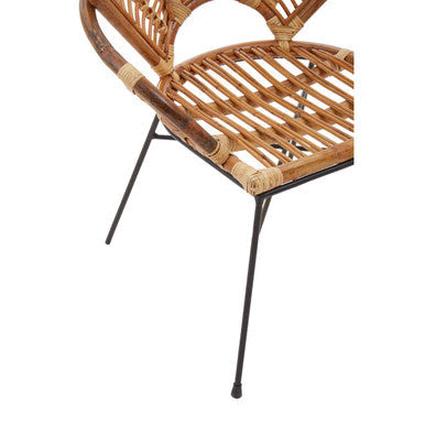 Manado Natural Rattan Armchair with Petal Design Backrest