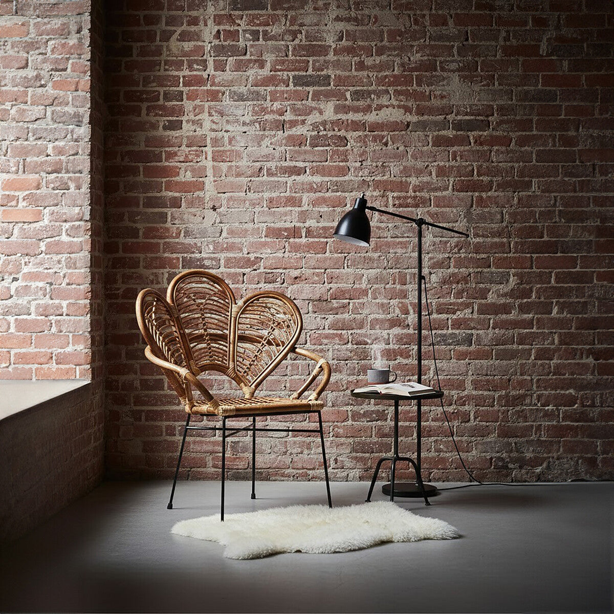 Manado Natural Rattan Armchair with Petal Design Backrest