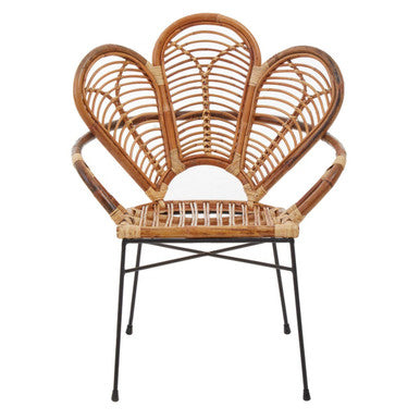 Manado Natural Rattan Armchair with Petal Design Backrest