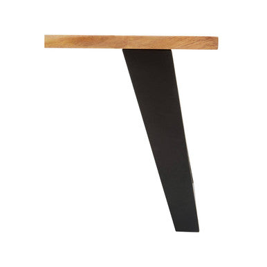 Live Edge Acacia Wood Top Coffee Table with Black Iron Legs | Surax