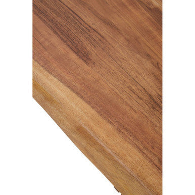 Live Edge Acacia Wood Top Coffee Table with Black Iron Legs | Surax