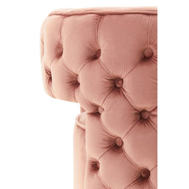Yasmeen Pink Velvet Swivel Chair with Button Tufting