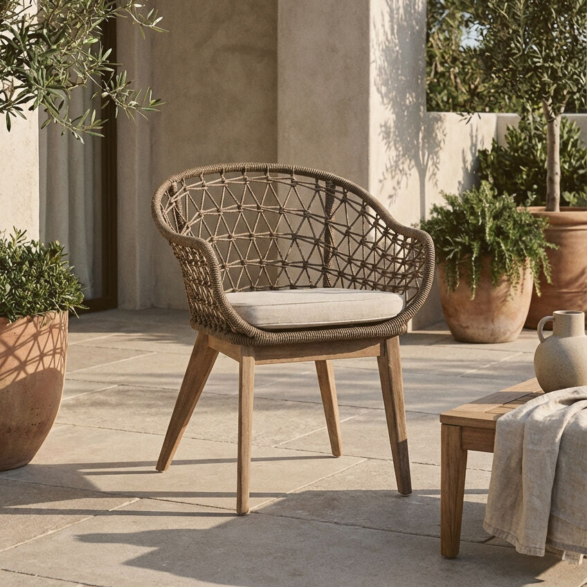 Opus Grey Rope Chair with Woven Rope Seat
