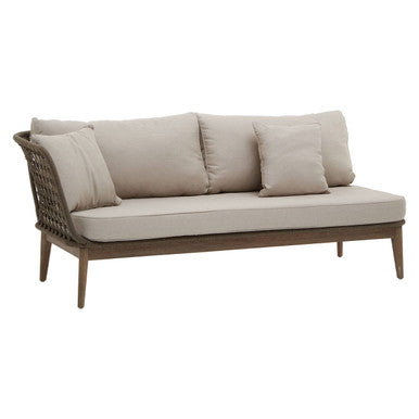 Opus Cream Fabric Woven Rope Chaise Longue With Cushions