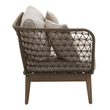 Opus Cream Fabric Woven Rope Chaise Longue With Cushions