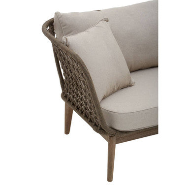 Opus Cream Fabric Woven Rope Chaise Longue With Cushions