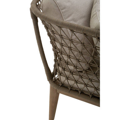 Opus Cream Fabric Woven Rope Chaise Longue With Cushions