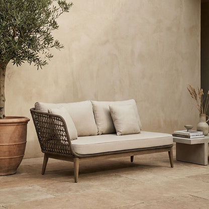 Opus Cream Fabric Woven Rope Chaise Longue With Cushions