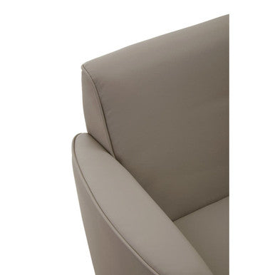 Wester Mink Faux Leather Swivel Chair with Chrome Base