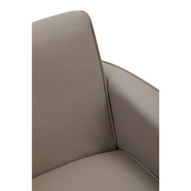 Wester Mink Faux Leather Swivel Chair with Chrome Base