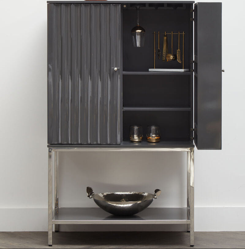 Grey Gloss Finish Cabinet | Genoa