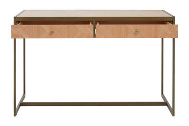 Oak Veneer 2 Drawer Desk | Grenoble