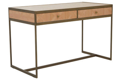Oak Veneer 2 Drawer Desk | Grenoble