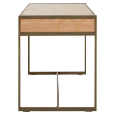 Oak Veneer 2 Drawer Desk | Grenoble