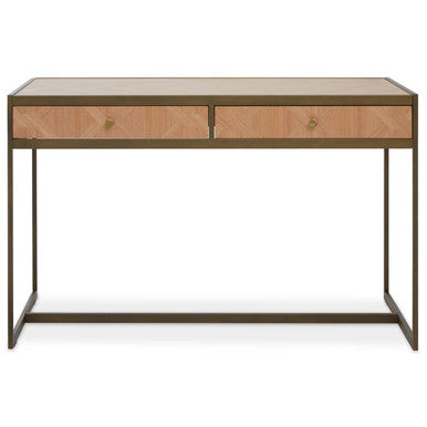 Oak Veneer 2 Drawer Desk | Grenoble
