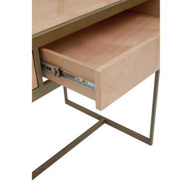 Oak Veneer 2 Drawer Desk | Grenoble