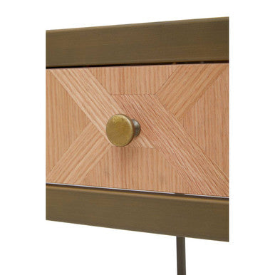 Oak Veneer 2 Drawer Desk | Grenoble