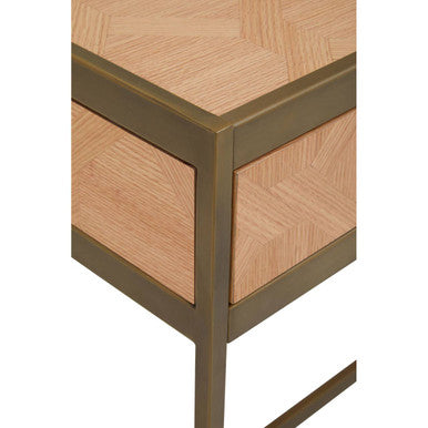 Oak Veneer 2 Drawer Desk | Grenoble