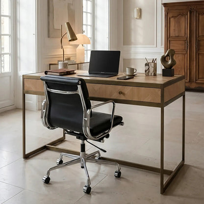 Oak Veneer 2 Drawer Desk | Grenoble
