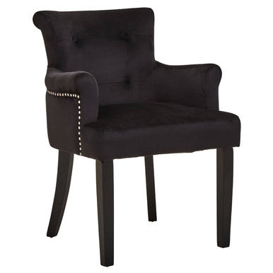 Black Velvet Dining Chair with Ring Back | Doucet