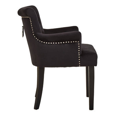 Black Velvet Dining Chair with Ring Back | Doucet