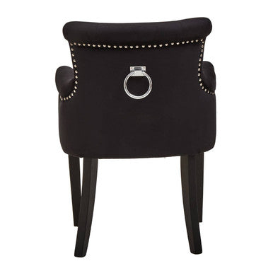 Black Velvet Dining Chair with Ring Back | Doucet