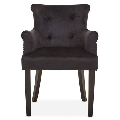 Black Velvet Dining Chair with Ring Back | Doucet